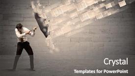  Presentation with win win in business - Presentation having raining numbers - business man protecting with umbrella background and a gray colored foreground