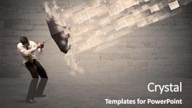  Presentation with umbrella - Audience pleasing slide set consisting of raining numbers - business man protecting with umbrella backdrop and a gray colored foreground