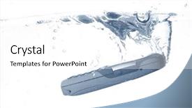  Presentation with under water - PPT theme featuring raining numbers - phone splash under water background and a  colored foreground