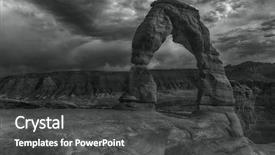  Presentation with arches national park - Audience pleasing presentation theme consisting of raining stroms - late evening photo backdrop and a dark gray colored foreground