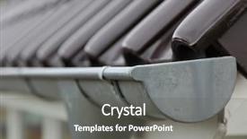  Presentation with roof - Presentation theme having rainwater - close-up shot of a eavestrough background and a gray colored foreground