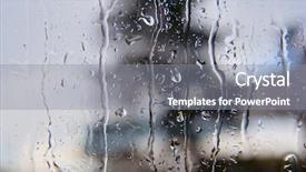  Presentation with animated raindrops waves - Beautiful presentation design featuring rainwater - raindrops on a window backdrop and a gray colored foreground