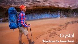  Presentation with panorama from bryce canyon national - Slides consisting of rainwater - slot canyon in grand staircase background and a coral colored foreground
