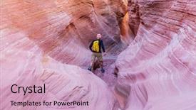  Presentation with grand canyon - Slides with rainwater - slot canyon in grand staircase background and a soft green colored foreground