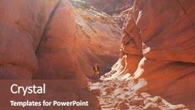  Presentation with animated slot machine - PPT layouts featuring rainwater - slot canyon in grand staircase background and a tawny brown colored foreground