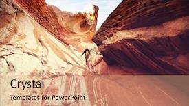  Presentation with grand canyon - PPT theme enhanced with rainwater - slot canyon in grand staircase background and a coral colored foreground