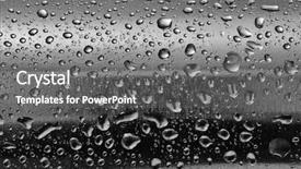  Presentation with steel design - Presentation design having rainwater - stainless steel with water drops background and a gray colored foreground