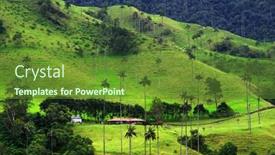  Presentation with alpine - Beautiful theme featuring rainy-alpine-landscape-of-cocora backdrop and a tawny brown colored foreground
