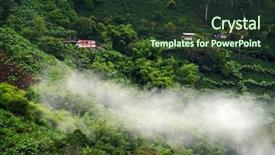  Presentation with foggy - Beautiful presentation theme featuring rainy and foggy landscape backdrop and a tawny brown colored foreground