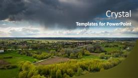  Presentation with clouds - Cool new PPT theme with rainy-clouds-over-the-vistula backdrop and a ocean colored foreground