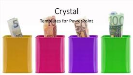  Presentation with saving - Audience pleasing slide set consisting of rainy coins - metal piggybanks saving cans backdrop and a  colored foreground