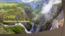  Presentation with norway - PPT layouts featuring rainy-cold-july-in-norway background and a tawny brown colored foreground