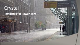  Presentation with rainy day - Amazing PPT theme having rainy day in calgary canada backdrop and a gray colored foreground
