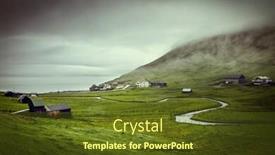  Presentation with rainy day - PPT theme with rainy-day-in-faroe-islands background and a tawny brown colored foreground