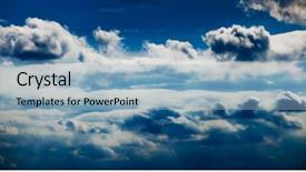  Presentation with rain clouds - Slide deck enhanced with rainy days season - beautiful clouds on the blue background and a  colored foreground