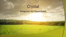  Presentation with rainy days season - Cool new theme with rainy days season - large beautiful spring the field backdrop and a coral colored foreground