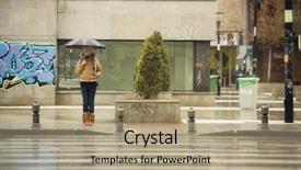  Presentation with waiting - Slide deck consisting of rainy days season - young blonde waiting background and a coral colored foreground