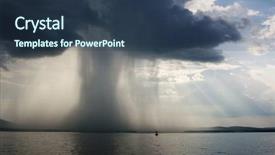  Presentation with thunderstorm - PPT theme enhanced with rainy efect - thunderstorm cloudburst the effective sky background and a tawny brown colored foreground