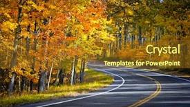  Presentation with scenic - PPT theme consisting of rainy season - beautiful scenic empty road background and a tawny brown colored foreground