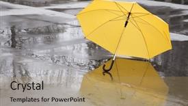  Presentation with umbrella - Cool new presentation with rainy season - yellow umbrella backdrop and a coral colored foreground