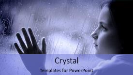  Presentation with rainy day - Beautiful presentation featuring rainydays - girl looking out window backdrop and a light blue colored foreground