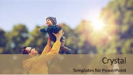  Presentation with childhood mental disorder - Beautiful PPT theme featuring raise up - family childhood fatherhood leisure backdrop and a coral colored foreground