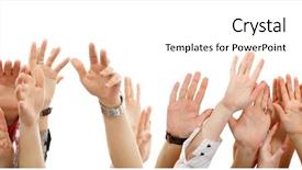  Presentation with focus group hands taking notes - Theme having raise up - hands up group people isolated background and a cream colored foreground