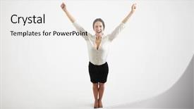  Presentation with formal - Colorful slide deck enhanced with raise up - view from above of smiley backdrop and a  colored foreground