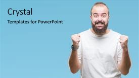  Presentation with winner - PPT layouts having raised and open eyes win background and a light blue colored foreground