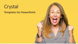  Presentation with business success - Beautiful presentation featuring raised and open eyes win backdrop and a yellow colored foreground