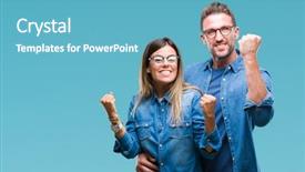  Presentation with forbidden love - Colorful PPT layouts enhanced with raised and open eyes winner backdrop and a teal colored foreground