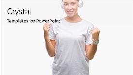  Presentation with music on a pa system - Amazing theme having raised and open eyes winner backdrop and a  colored foreground