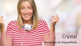  Presentation with funni music masters - Slides with raised and open eyes winner background and a  colored foreground