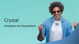  Presentation with music central america - PPT theme featuring raised and open eyes winner background and a  colored foreground