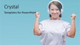  Presentation with dental down syndrome - Audience pleasing presentation theme consisting of raised and open eyes winner backdrop and a  colored foreground