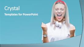  Presentation with winner announcement award success - Presentation consisting of raised and open eyes winner background and a  colored foreground