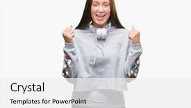  Presentation with student - Presentation featuring raised and open eyes winner background and a  colored foreground