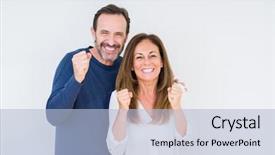  Presentation with love - Audience pleasing slide deck consisting of raised celebrating victory smiling win backdrop and a light blue colored foreground