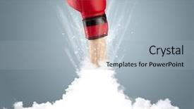  Presentation with cloud - Cool new slide deck with raised dead - hand breaking out from cloud backdrop and a  colored foreground