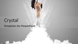  Presentation with liquor and cloud and virtual - Beautiful theme featuring raised dead - hand breaking out from cloud backdrop and a  colored foreground