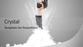  Presentation with cloud - Cool new presentation theme with raised dead - hand breaking out from cloud backdrop and a  colored foreground