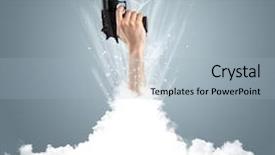  Presentation with cloud - Amazing slides having raised dead - hand breaking out from cloud backdrop and a  colored foreground