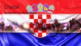  Presentation with football stadium - Cool new slide set with raised hands against croatia backdrop and a red colored foreground