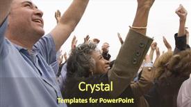  Presentation with crowd - Slides enhanced with garibaldi lake near whistler background and a light blue colored foreground