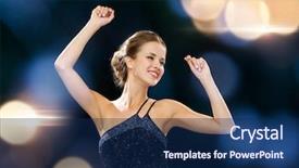  Presentation with party lights - PPT theme with raised hands over night background and a navy blue colored foreground