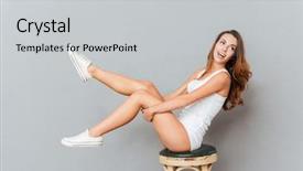  Presentation with gray - PPT theme consisting of raised legs over gray backgorund background and a  colored foreground