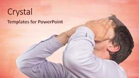  Presentation with lavendar - Presentation design with raised panels - digital composite of man background and a  colored foreground