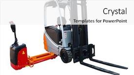  Presentation with microwave imaging image of modern - Presentation design consisting of raised panels - image of loader background and a  colored foreground