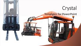  Presentation with forklift - Slides with raised panels - loader and forklift background and a  colored foreground