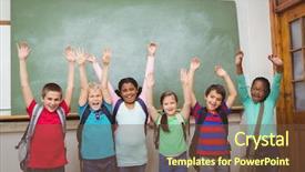  Presentation with school elementary - Presentation theme consisting of raised together at the elementary background and a tawny brown colored foreground